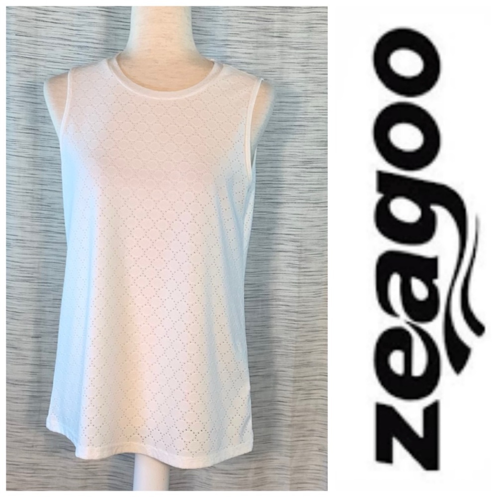 Zeagoo Women's White Sleeveless Top